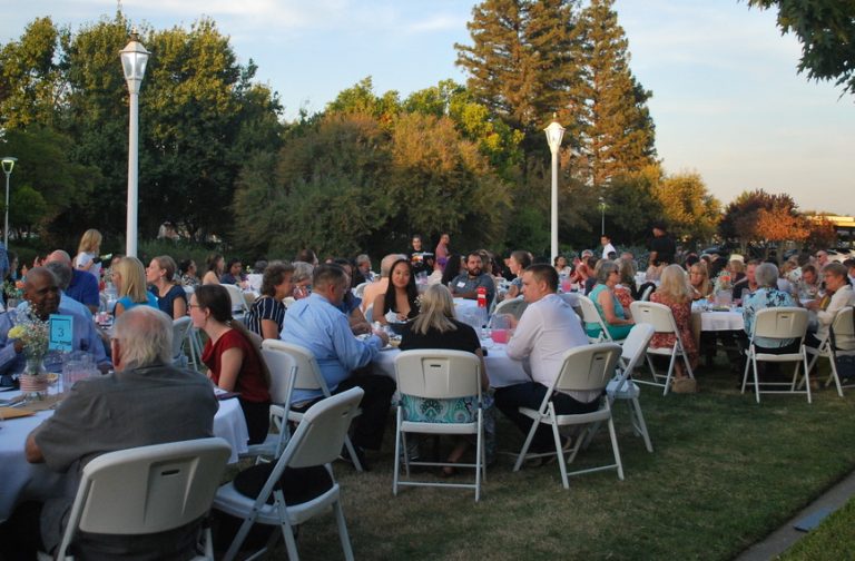 The crowd at the Young Life Fresno State & Clovis Banquet enjoys a delicious meal and community with fellow Young Life supporters (photo by Hannah-Grace Leece, Clovis Roundup).