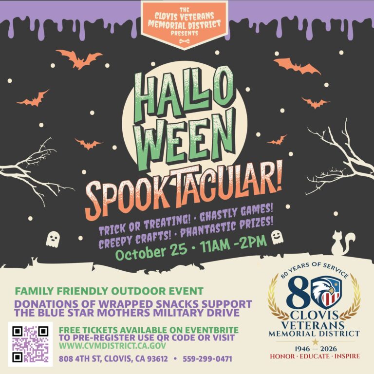 Clovis Veterans Memorial District announces annual Halloween Spooktacular