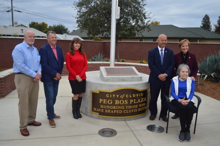 Peg Bos Plaza unveiled as Clovis honors its first female mayor